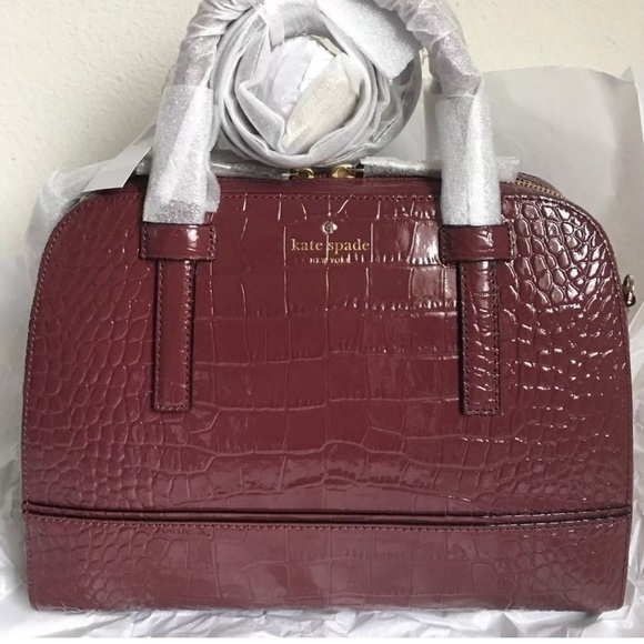 ⛔️SOLD⛔️Authentic Kate Spade Croc Embossed satchel - Picture 3 of 8